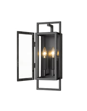 Lucian 2 Light 7" Outdoor Wall Light in Black