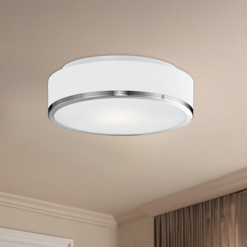 Charlie 12" 2-Light Flush Mount in Brushed Nickel