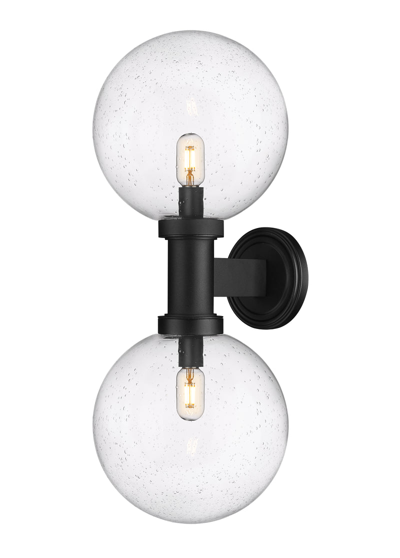 Laurent 2 Light 12" Outdoor Wall Light in Clear Seedy