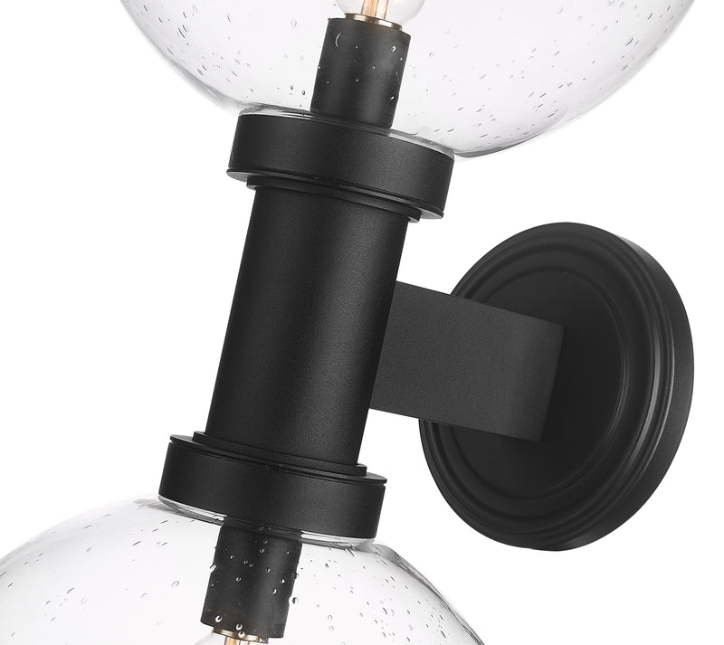 Laurent 2 Light 12" Outdoor Wall Light in Clear Seedy