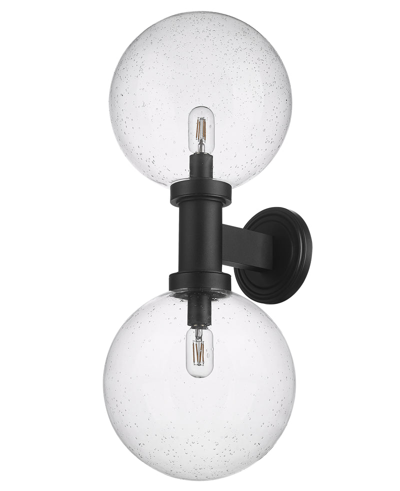 Laurent 2 Light 12" Outdoor Wall Light in Clear Seedy