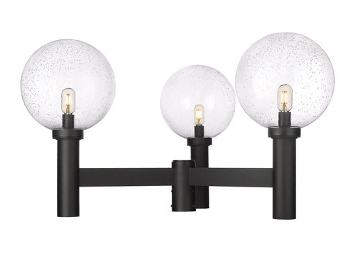 Laurent 3 Light 39" Outdoor Post Mount Fixture, 22.5" Tall Lantern, Clear Seedy Glass in Clear Seedy, Post Top Only