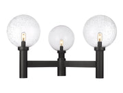 Laurent 3 Light 39" Outdoor Post Mount Fixture, 22.5" Tall Lantern, Clear Seedy Glass in Clear Seedy, Post Top Only