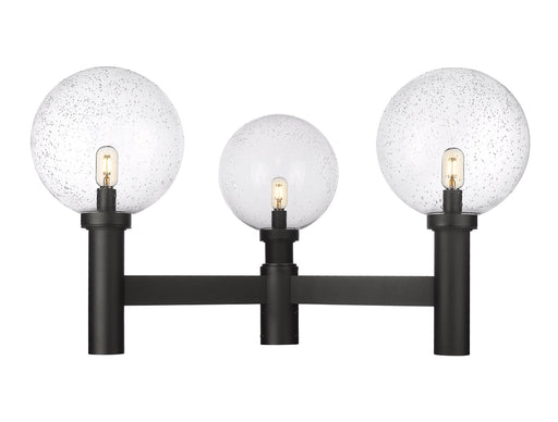 Laurent 3 Light 39" Outdoor Post Mount Fixture, 22.5" Tall Lantern, Clear Seedy Glass in Clear Seedy, Post Top Only