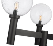 Laurent 3 Light 39" Outdoor Post Mount Fixture, 22.5" Tall Lantern, Clear Seedy Glass in Clear Seedy, Post Top Only
