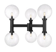 Laurent 6 Light 39" Outdoor Post Mount Fixture, 34.5" Tall Lantern, Clear Seedy Glass in Clear Seedy, Post Top Only