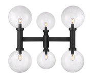Laurent 6 Light 39" Outdoor Post Mount Fixture, 34.5" Tall Lantern, Clear Seedy Glass in Clear Seedy, Post Top Only
