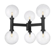Laurent 6 Light 39" Outdoor Post Mount Fixture, 34.5" Tall Lantern, Clear Seedy Glass in Clear Seedy, Post Top Only