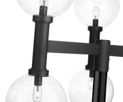 Laurent 6 Light 39" Outdoor Post Mount Fixture, 34.5" Tall Lantern, Clear Seedy Glass in Clear Seedy, Post Top Only