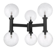 Laurent 6 Light 39" Outdoor Post Mount Fixture, 34.5" Tall Lantern, Clear Seedy Glass in Clear Seedy, Post Top Only