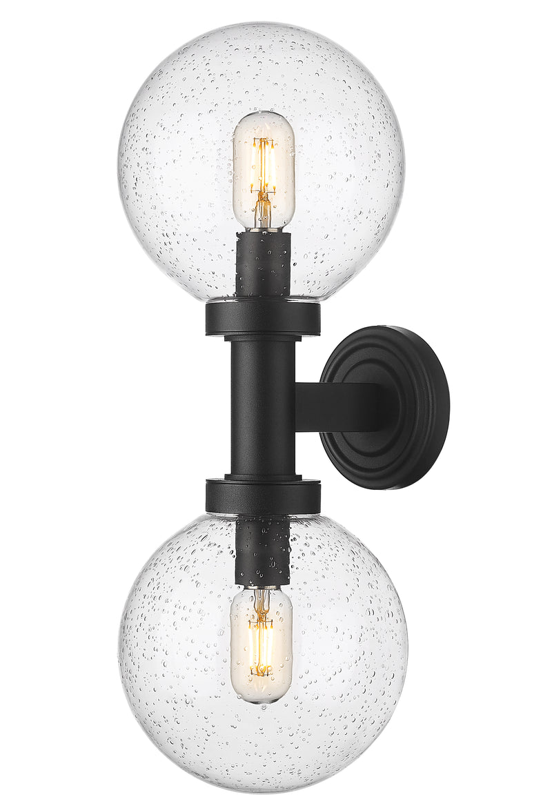 Laurent 2 Light 8" Outdoor Wall Light in Clear Seedy