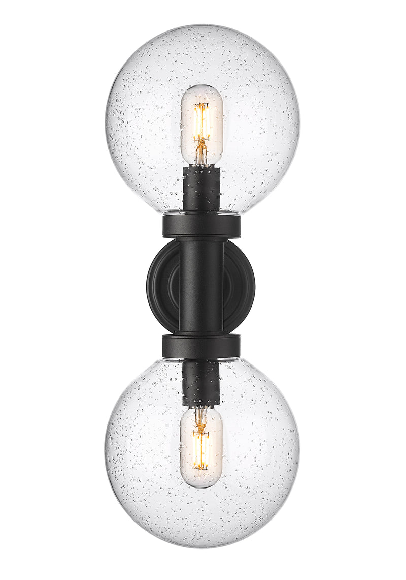 Laurent 2 Light 8" Outdoor Wall Light in Clear Seedy