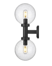 Laurent 2 Light 8" Outdoor Wall Light in Clear Seedy