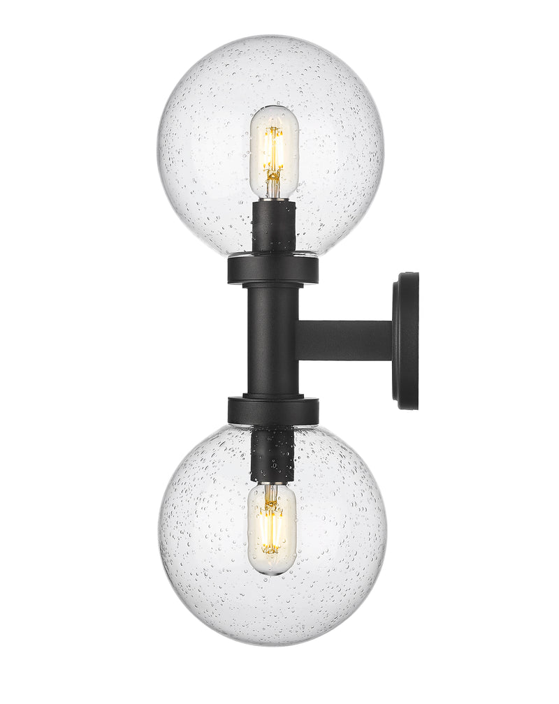 Laurent 2 Light 8" Outdoor Wall Light in Clear Seedy