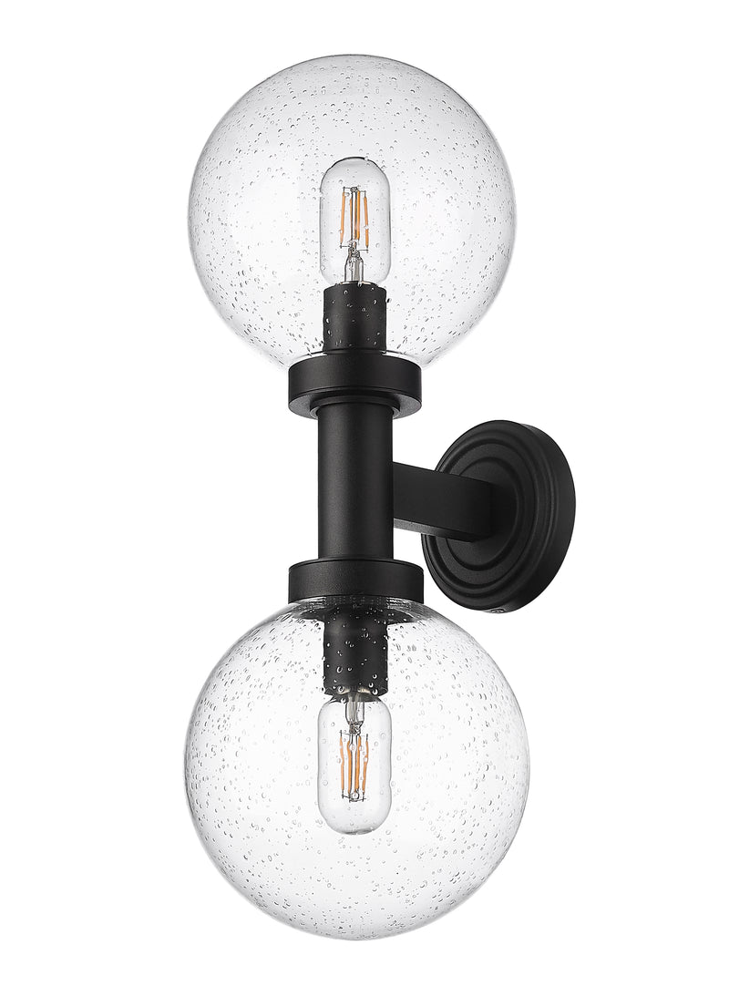 Laurent 2 Light 8" Outdoor Wall Light in Clear Seedy