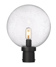 Laurent 1 Light 12" Outdoor Post Mount Fixture, 15.75" Tall Lantern, Clear Seedy Glass in Clear Seedy, Post Top Only