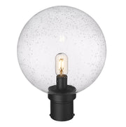 Laurent 1 Light 12" Outdoor Post Mount Fixture, 15.75" Tall Lantern, Clear Seedy Glass in Clear Seedy, Post Top Only