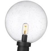 Laurent 1 Light 12" Outdoor Post Mount Fixture, 15.75" Tall Lantern, Clear Seedy Glass in Clear Seedy, Post Top Only