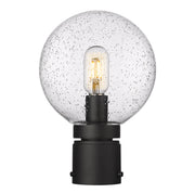 Laurent 1 Light 8" Outdoor Post Mount Fixture, 11.5" Tall Lantern, Clear Seedy Glass in Clear Seedy, Post Top Only