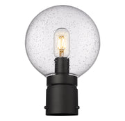 Laurent 1 Light 8" Outdoor Post Mount Fixture, 11.5" Tall Lantern, Clear Seedy Glass in Clear Seedy, Post Top Only