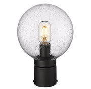 Laurent 1 Light 8" Outdoor Post Mount Fixture, 11.5" Tall Lantern, Clear Seedy Glass in Clear Seedy, Post Top Only