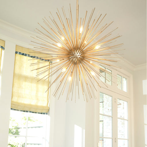 Electra 10 Light Chandelier in Gold Leaf