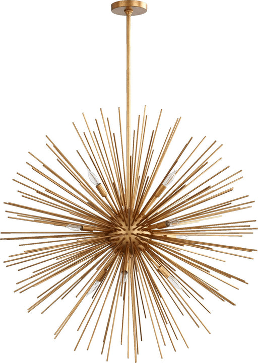 Electra 10 Light Chandelier in Gold Leaf