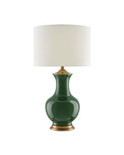 Lilou Table Lamp in Green / Antique Brass