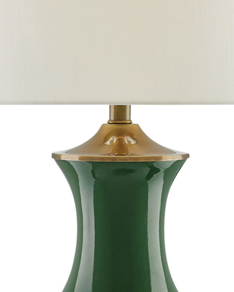 Lilou Table Lamp in Green / Antique Brass