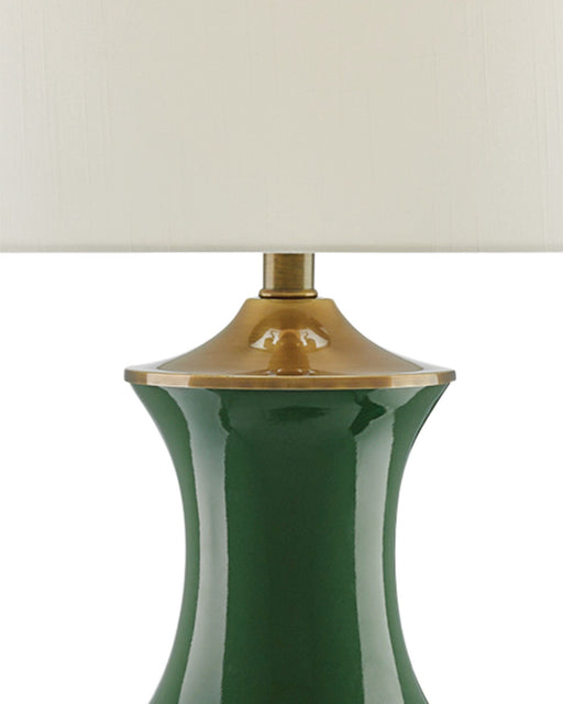 Lilou Table Lamp in Green / Antique Brass