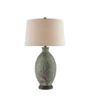 Remi Table Lamp in Green / Dark Red / Bronze Gold