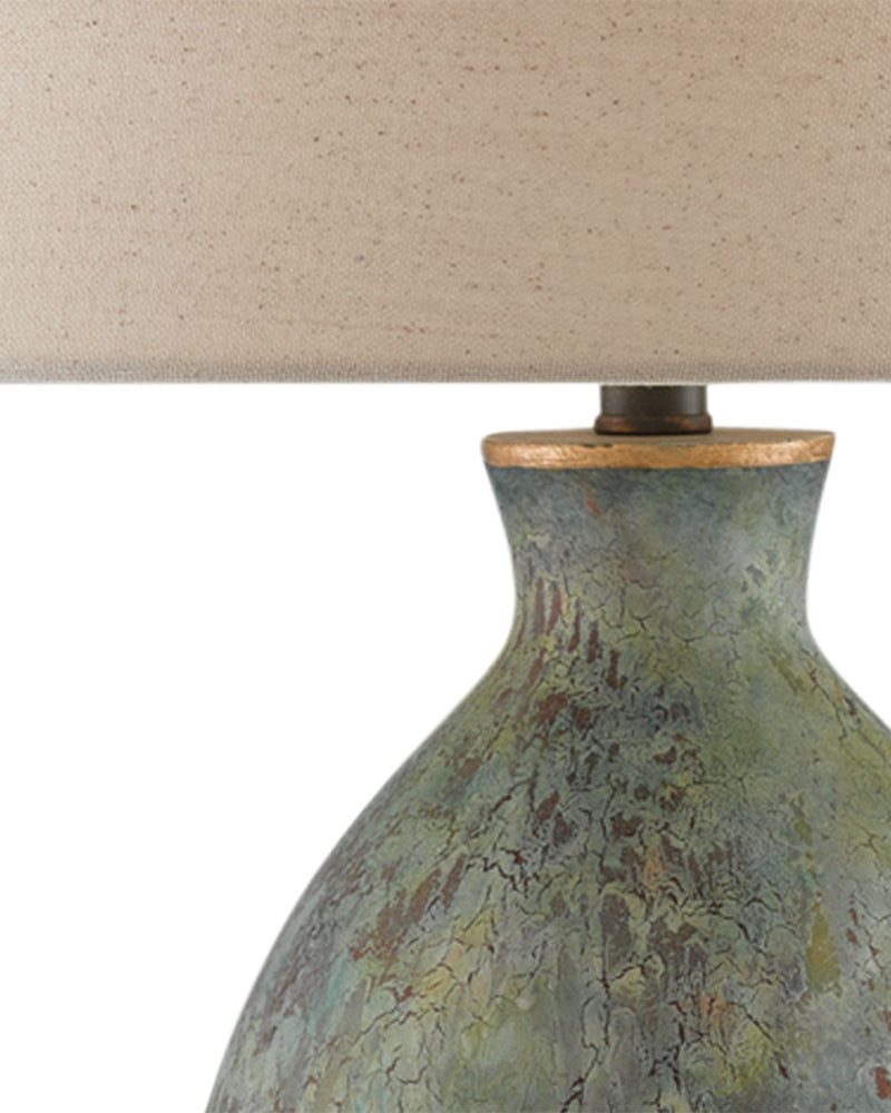 Remi Table Lamp in Green / Dark Red / Bronze Gold