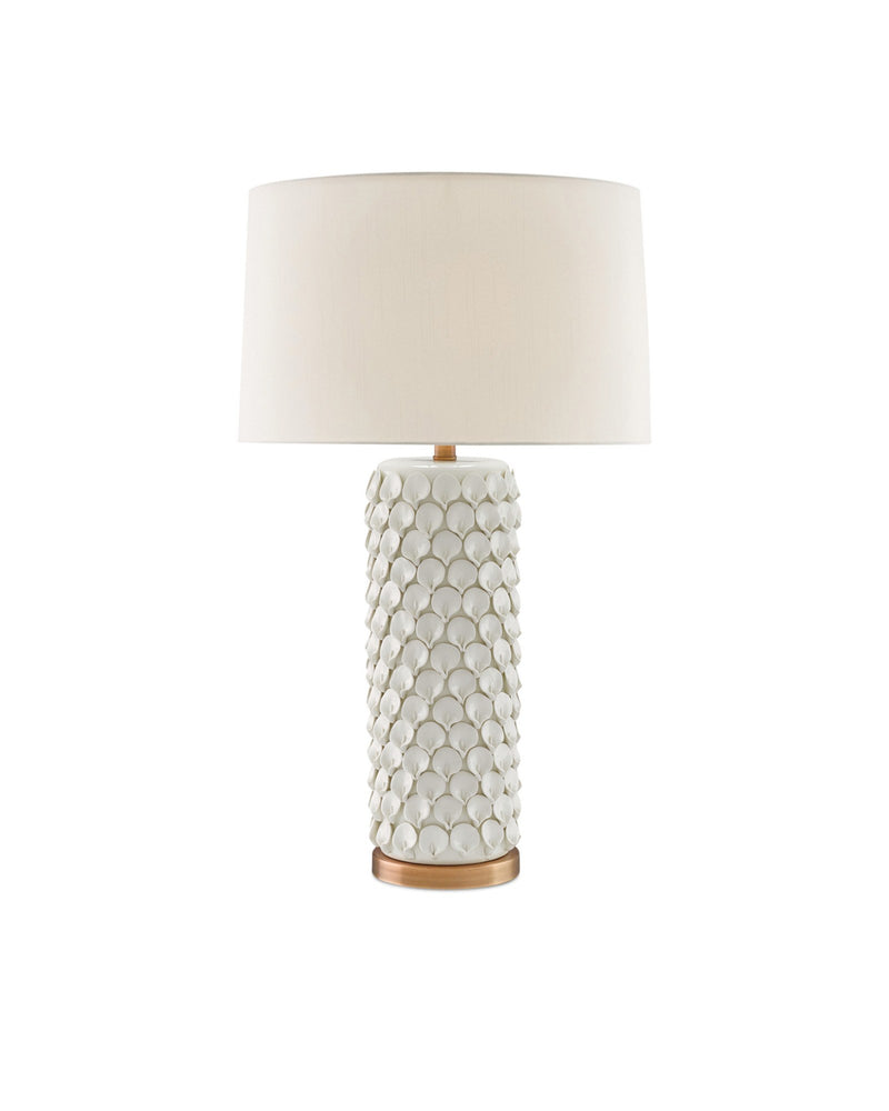 Calla Lily Table Lamp in Cream / Antique Brass