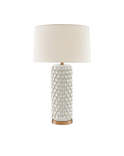 Calla Lily Table Lamp in Cream / Antique Brass