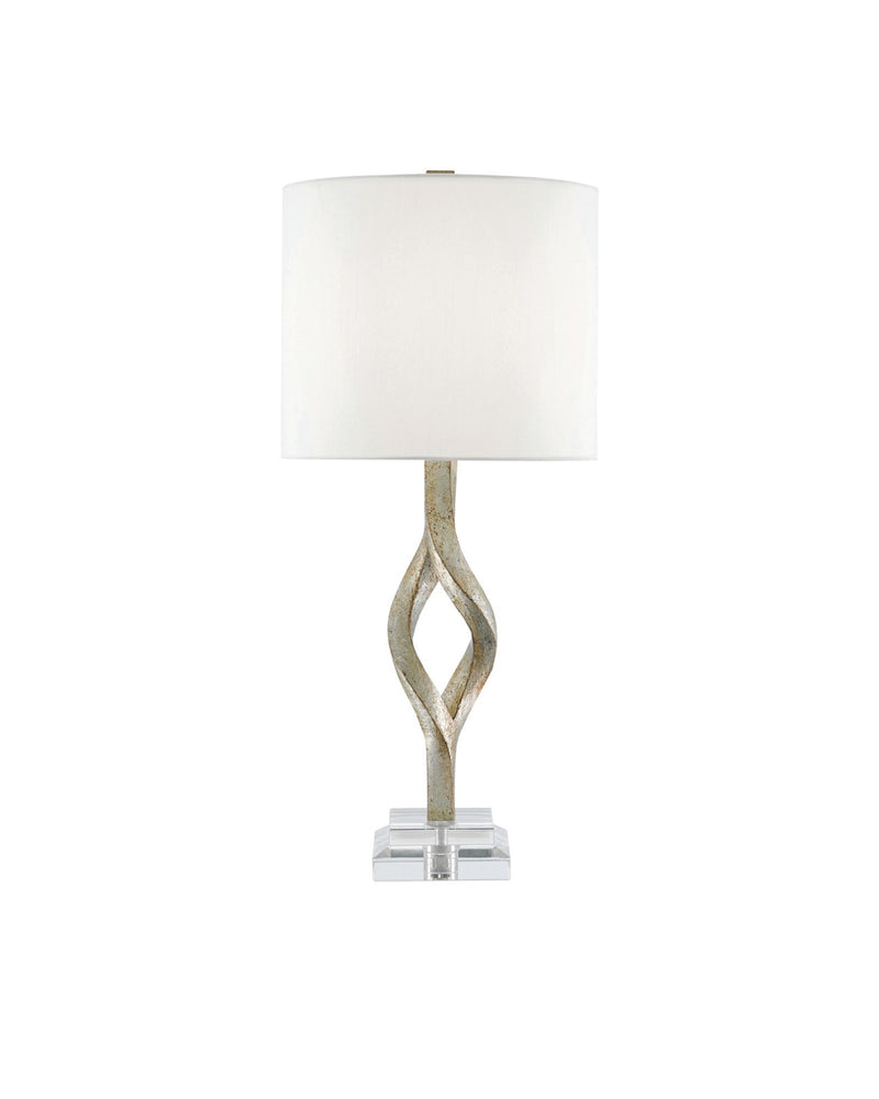 Elyx Table Lamp in Chinois Silver Leaf / Clear