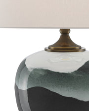Boreal Table Lamp in White / Green / Antique Brass