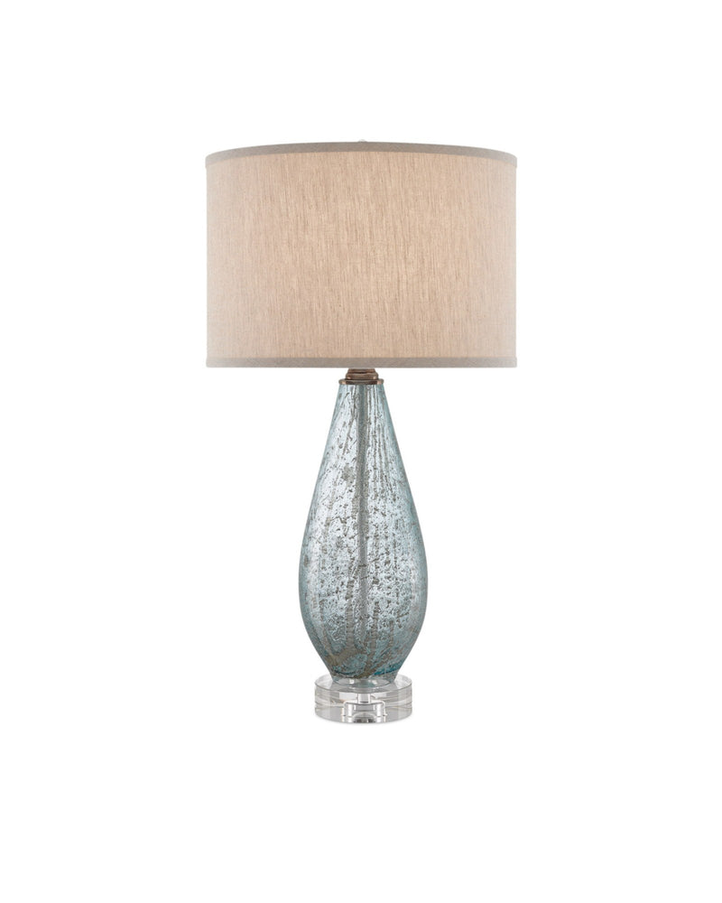 Optimist Table Lamp in Pale Blue Speckle / Clear