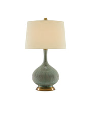 Cait Table Lamp in Green / Antique Brass
