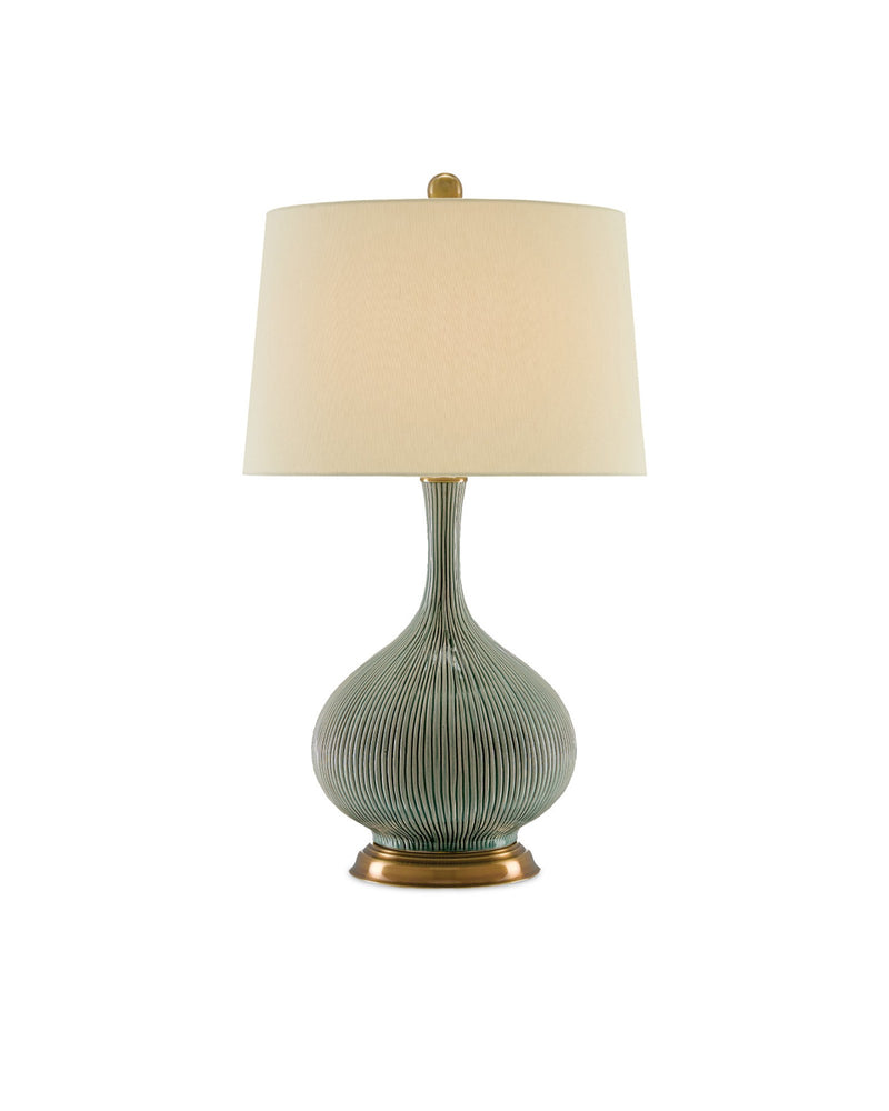 Cait Table Lamp in Green / Antique Brass