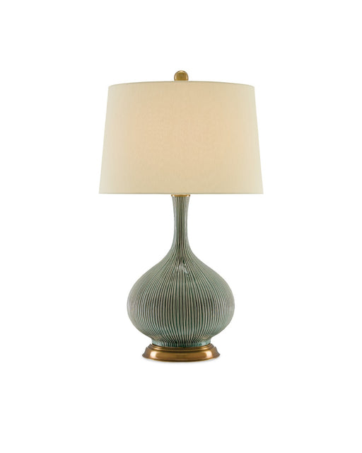 Cait Table Lamp in Green / Antique Brass