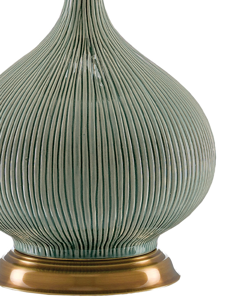 Cait Table Lamp in Green / Antique Brass