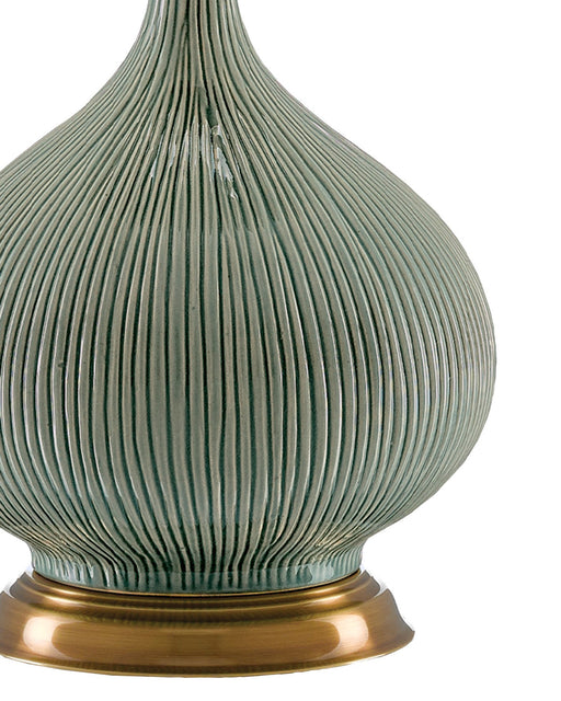 Cait Table Lamp in Green / Antique Brass