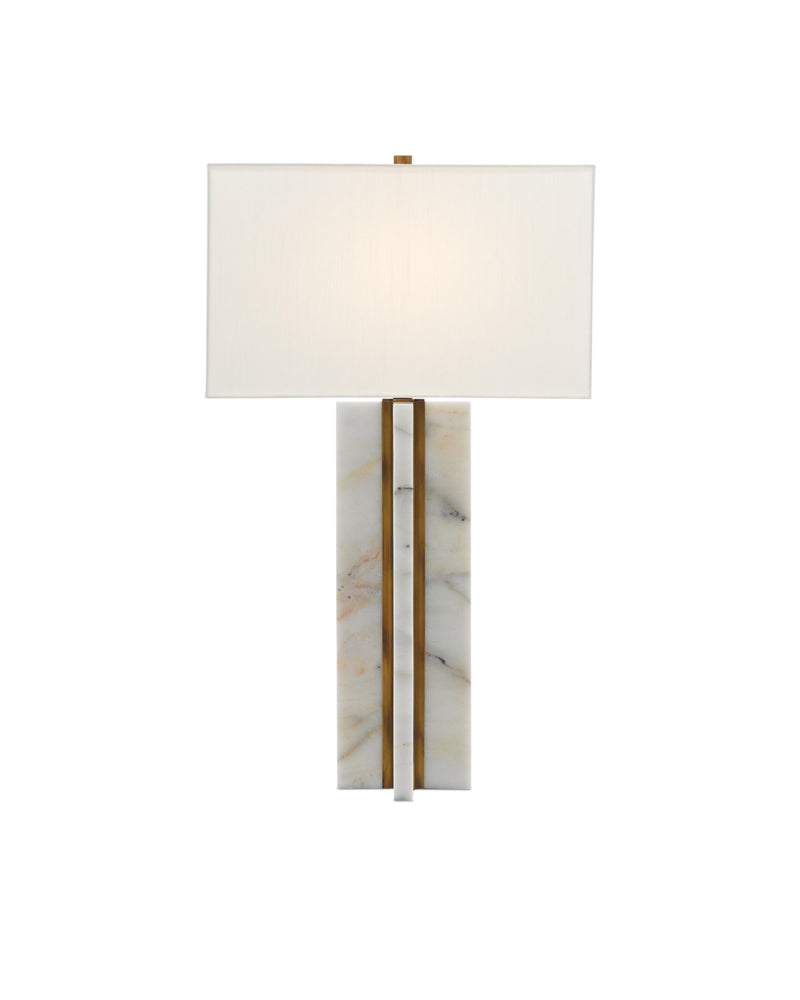 Khalil Table Lamp in Natural / Antique Brass