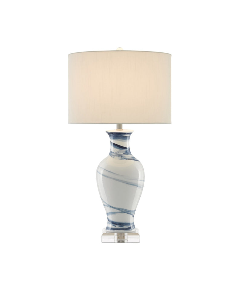 Hanni Table Lamp in White / Blue / Clear