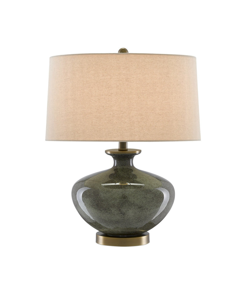 Greenlea Table Lamp in Dark Gray / Moss Green / Antique Brass