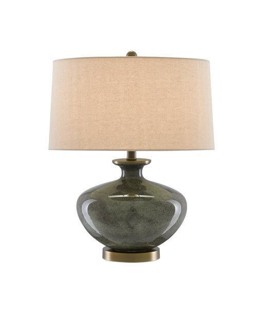 Greenlea Table Lamp in Dark Gray / Moss Green / Antique Brass