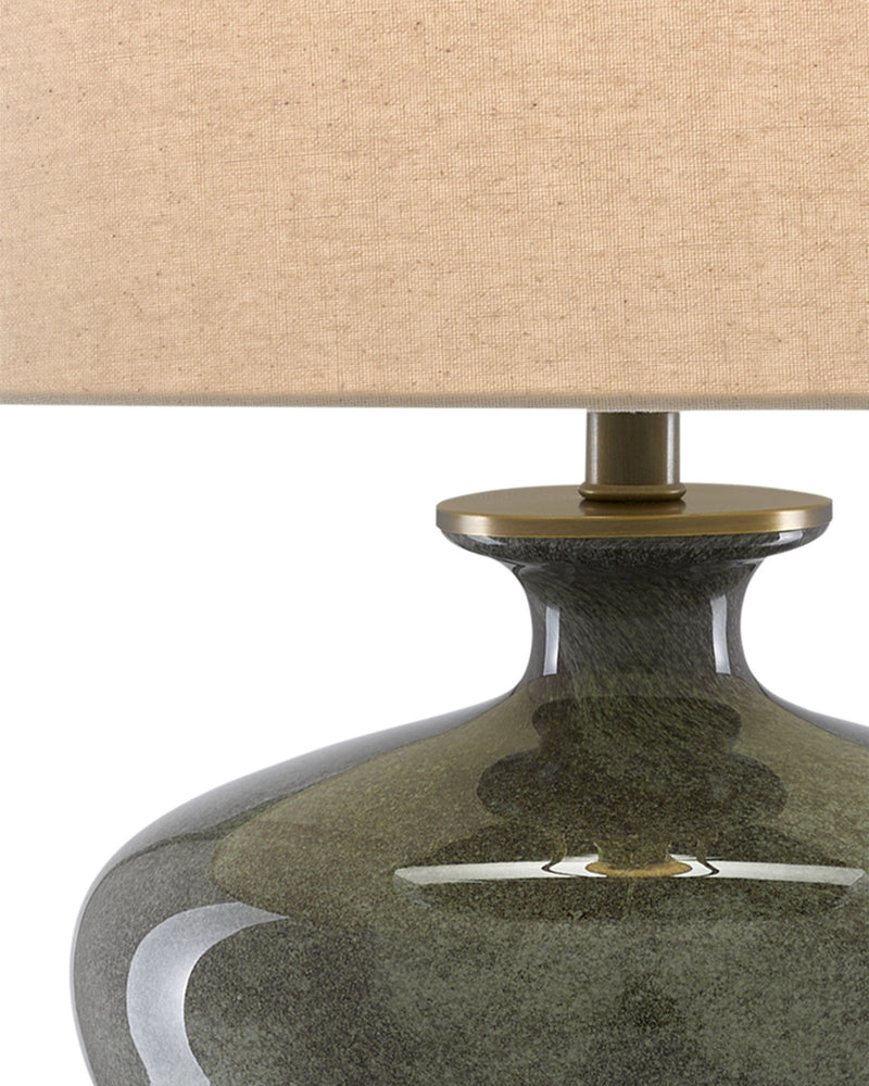 Greenlea Table Lamp in Dark Gray / Moss Green / Antique Brass