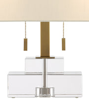 Chiara Table Lamp in Clear / Antique Brass