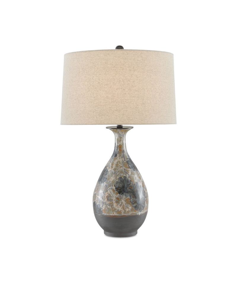 Frangipani Table Lamp in Cream / Blue / Brown
