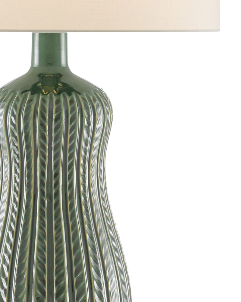 Mamora Table Lamp in Green / Antique Brass